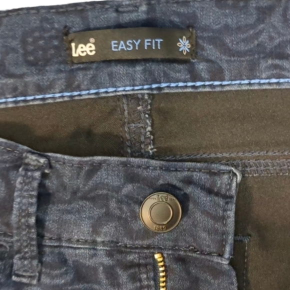 Lee Curvy Easy Fit Blue Floral Paisley Pattern Rare Love Yourself Pants Size 6 - Picture 5 of 10